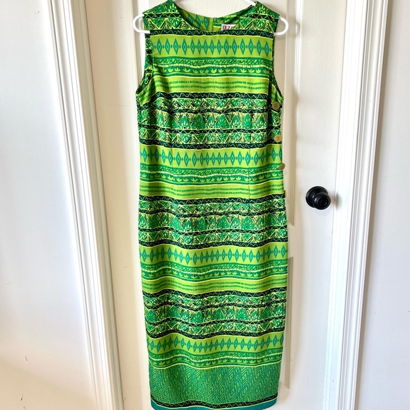 Vintage R&K ORIGINALS Sleeveless Shift Maxi Dress—SZ. 10 - Picture 7 of 12